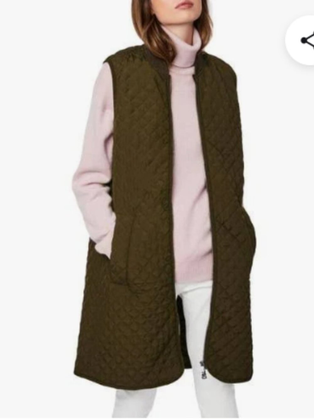 Bernardo Soft Glamy Quilted Long  Vest